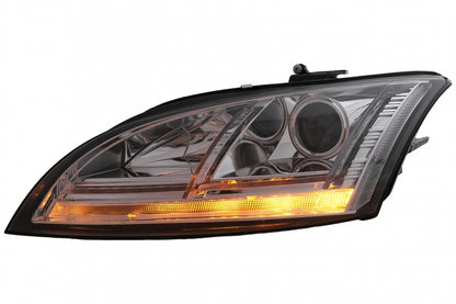 LED DRL Xenon Headlights with Dynamic Sequential Turn Signals for Audi TT 8J (2006–2010) Chrome