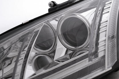LED DRL Xenon Headlights with Dynamic Sequential Turn Signals for Audi TT 8J (2006–2010) Chrome