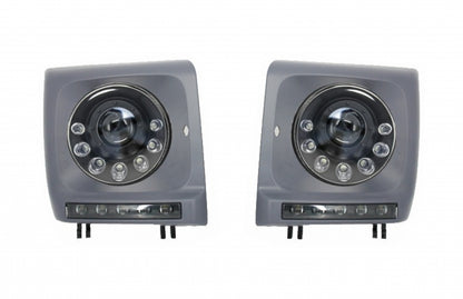 LED Headlights Bi-Xenon Look with DRL Covers for Mercedes G-Class W463 (1989–2012) Black