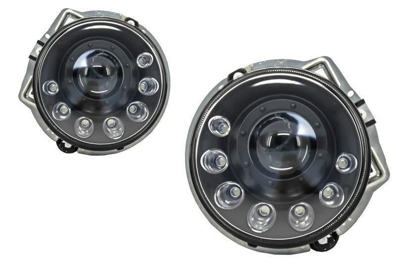 LED Headlights Bi-Xenon Look with DRL Covers for Mercedes G-Class W463 (1989–2012) Black