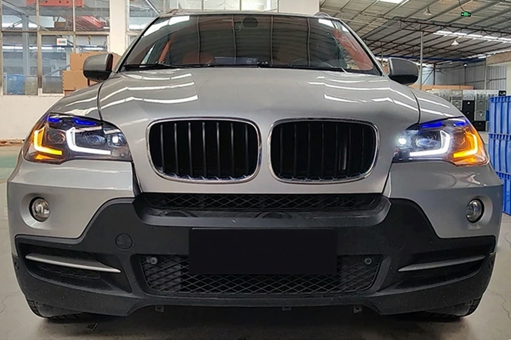 LED Headlights Black Conversion HID to LED for BMW X5 E70 (2007-2014)