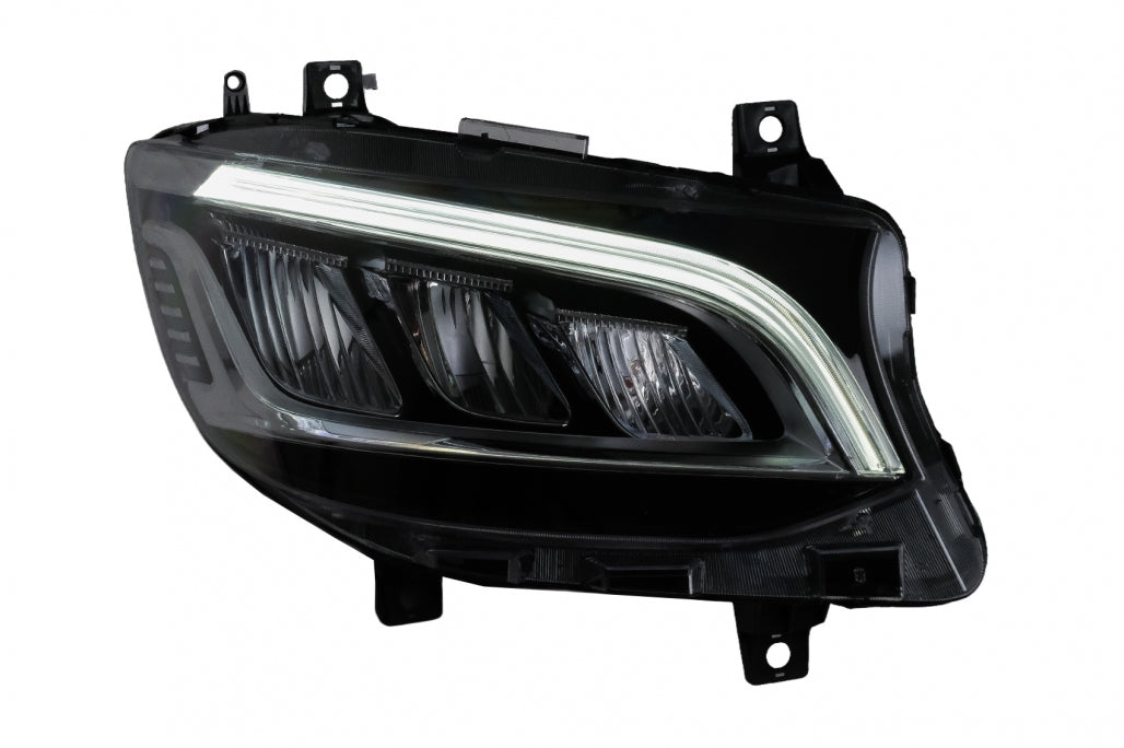 LED Headlights Black for Mercedes Sprinter III W907  W910 (2019–2027) for Halogen LHD