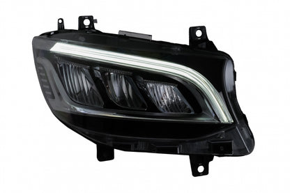 LED Headlights Black for Mercedes Sprinter III W907  W910 (2019–2027) for Halogen LHD