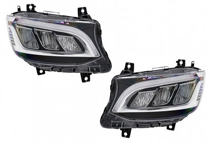 LED Headlights Black for Mercedes Sprinter III W907  W910 (2019–2027) for Halogen LHD