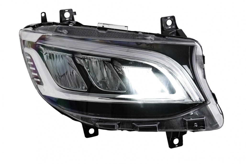 LED Headlights Black for Mercedes Sprinter III W907  W910 (2019–2027) for Halogen LHD