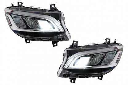 LED Headlights Black for Mercedes Sprinter III W907  W910 (2019–2027) for Halogen LHD