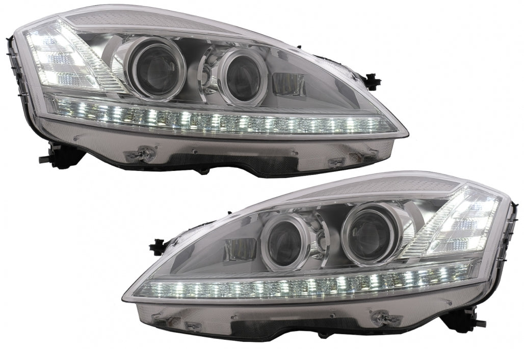 LED Headlights Facelift Look LHD for Mercedes S-Class W221 (2005–2009)