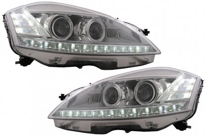 LED Headlights Facelift Look LHD for Mercedes S-Class W221 (2005–2009)