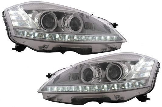 LED Headlights Facelift Look LHD for Mercedes S-Class W221 (2005–2009)