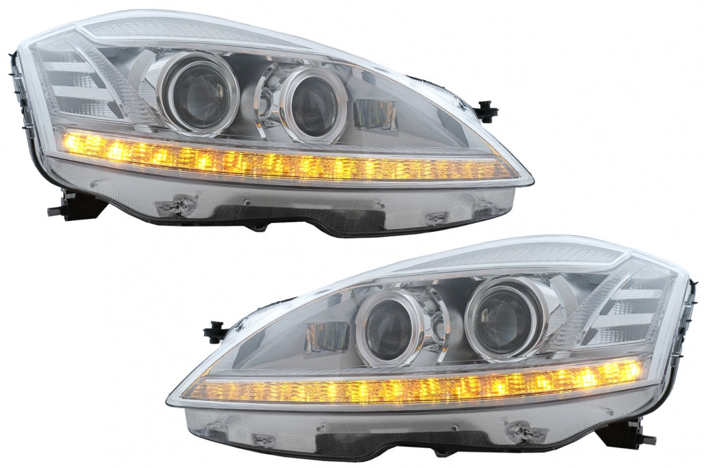 LED Headlights Facelift Look LHD for Mercedes S-Class W221 (2005–2009)