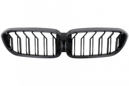 LED Kidney Grilles Double Stripe Piano Black for BMW 5 Series G30 G31 (2017–2019)