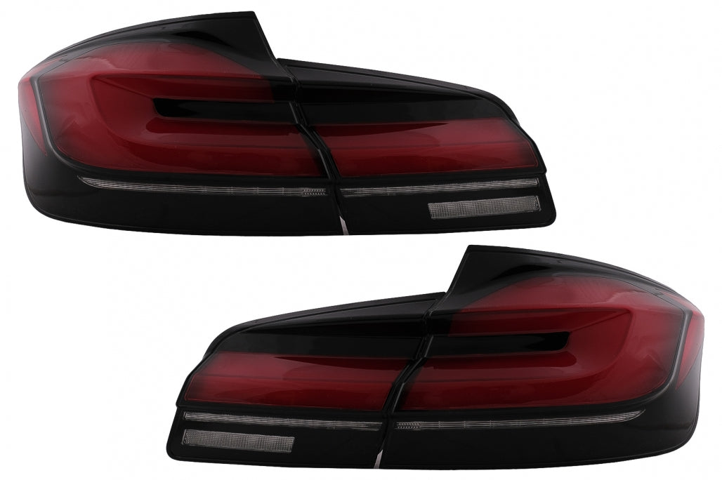 LED Taillights G30 Style Red Black Sequential for BMW 5 Series F10 (2011–2017)