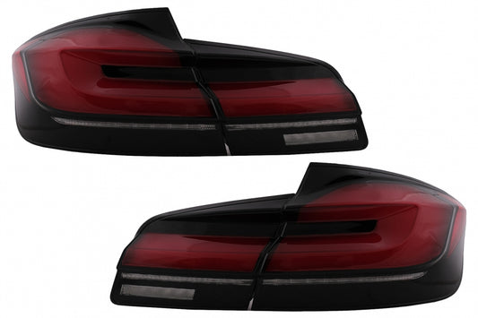 LED Taillights G30 Style Red Black Sequential for BMW 5 Series F10 (2011–2017)