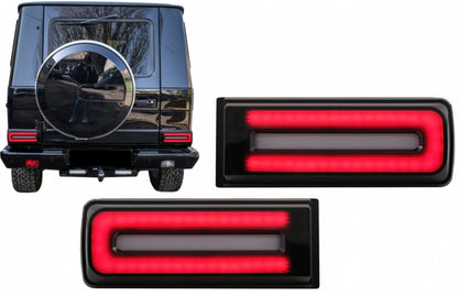 LED Taillights Light Bar 2018 Facelift Design Dynamic Sequential Black for Mercedes G-Class W463 (2008–2017)
