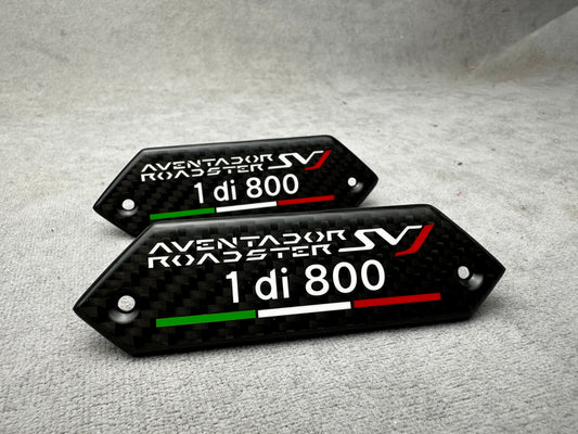 Lamborghini Aventador Roadster SV 1 di 800 carbon interior emblem badges for door panel – premium quality, exclusive edition