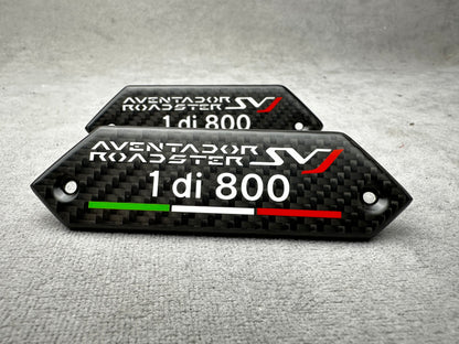 Lamborghini Aventador Roadster SV 1 di 800 carbon interior emblem badges for door panel – premium quality, exclusive edition
