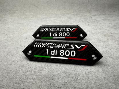 Lamborghini Aventador Roadster SV 1 di 800 carbon interior emblem badges for door panel – premium quality, exclusive edition