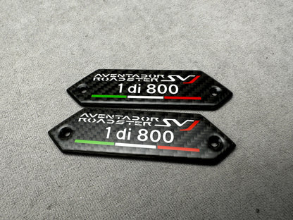 Lamborghini Aventador Roadster SV 1 di 800 carbon interior emblem badges for door panel – premium quality, exclusive edition