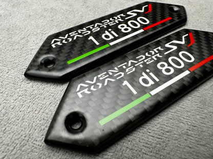 Lamborghini Aventador Roadster SV 1 di 800 carbon interior emblem badges for door panel – premium quality, exclusive edition