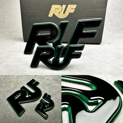 Mean green with black RUF emblems badges set for Porsche 911 997 996 993 964 930 Turbo