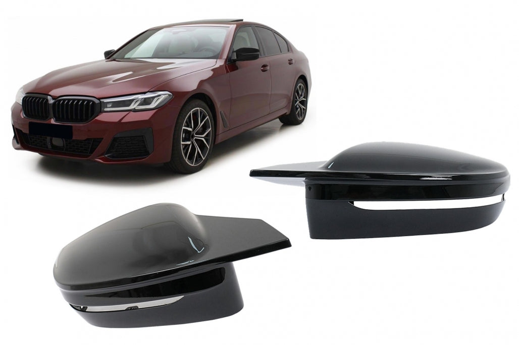Mirror Covers Glossy Black M Sport Style for BMW G Series LHD (5/6/7/8 Series 2015–2019)