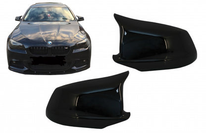 Mirror Covers Piano Black M Design for BMW 5 Series F10 F11 F18 Non-LCI (2010–2013)
