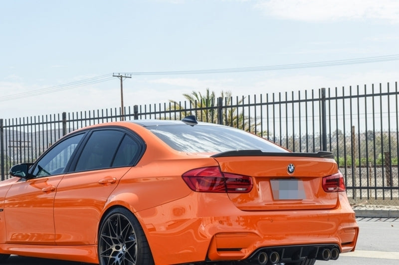 Mirror Covers and Trunk Spoiler Kit M4 Design Real Carbon for BMW 3 Series F30 (2012–2018)