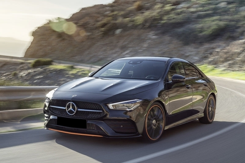 Mirror Covers with Front Bumper Side Vents Piano Black for Mercedes A-Class W177 V177 (2018–2022)