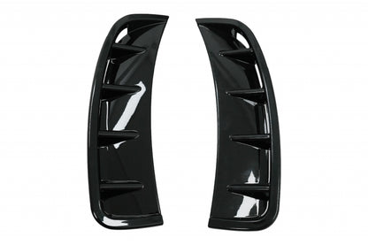 Mirror Covers with Front Bumper Side Vents Piano Black for Mercedes A-Class W177 V177 (2018–2022)