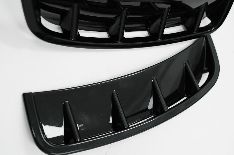 Mirror Covers with Front Bumper Side Vents Piano Black for Mercedes A-Class W177 V177 (2018–2022)