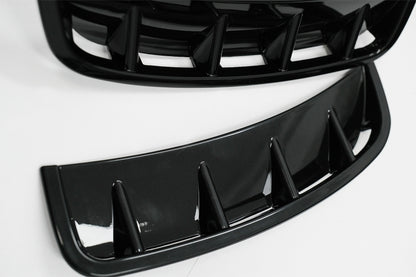 Mirror Covers with Front Bumper Side Vents Piano Black for Mercedes A-Class W177 V177 (2018–2022)