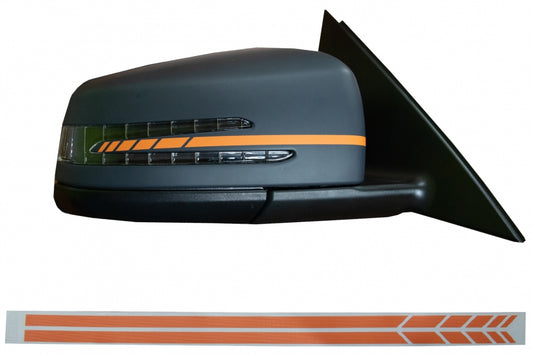 Mirror Stickers Matte Orange for Mercedes Models (Universal Fit 30 cm)