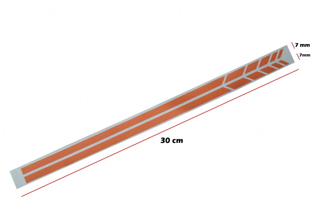 Mirror Stickers Matte Orange for Mercedes Models (Universal Fit 30 cm)