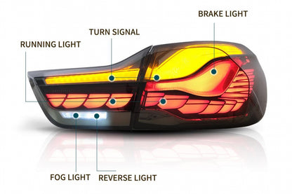 OLED Taillights Red Smoke Dynamic Sequential for BMW 4 Series F32 F33 F36 / M4 F82 F83 (2013–2019)