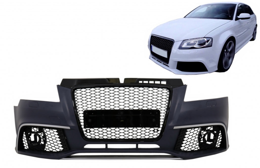 RS3 Design Front Bumper for Audi A3 8P Facelift Sportback  Hatchback  Convertible (2009–2012)