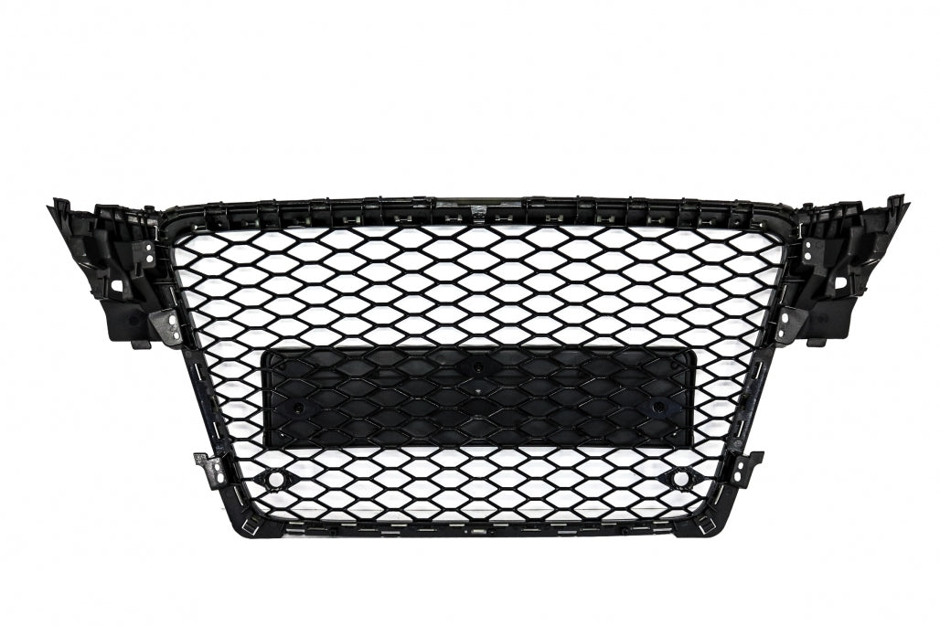 RS4 Design Badgeless Front Grille Piano Black for Audi A4 B8 Sedan / Avant (2008–2011)