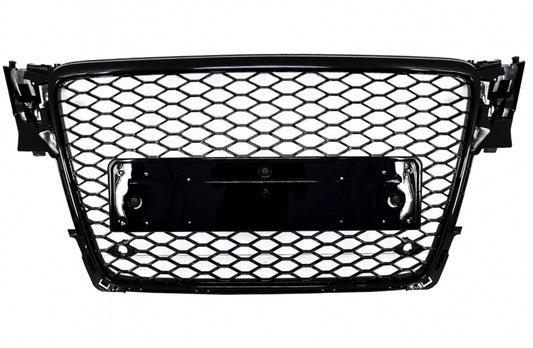 RS4 Design Badgeless Front Grille Piano Black for Audi A4 B8 Sedan / Avant (2008–2011)