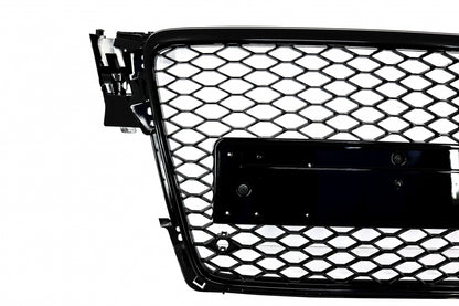 RS4 Design Badgeless Front Grille Piano Black for Audi A4 B8 Sedan / Avant (2008–2011)