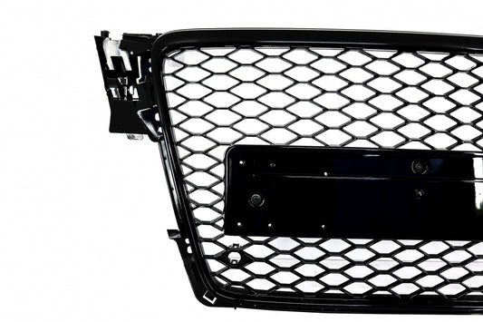 RS4 Design Badgeless Front Grille Piano Black for Audi A4 B8 Sedan / Avant (2008–2011)