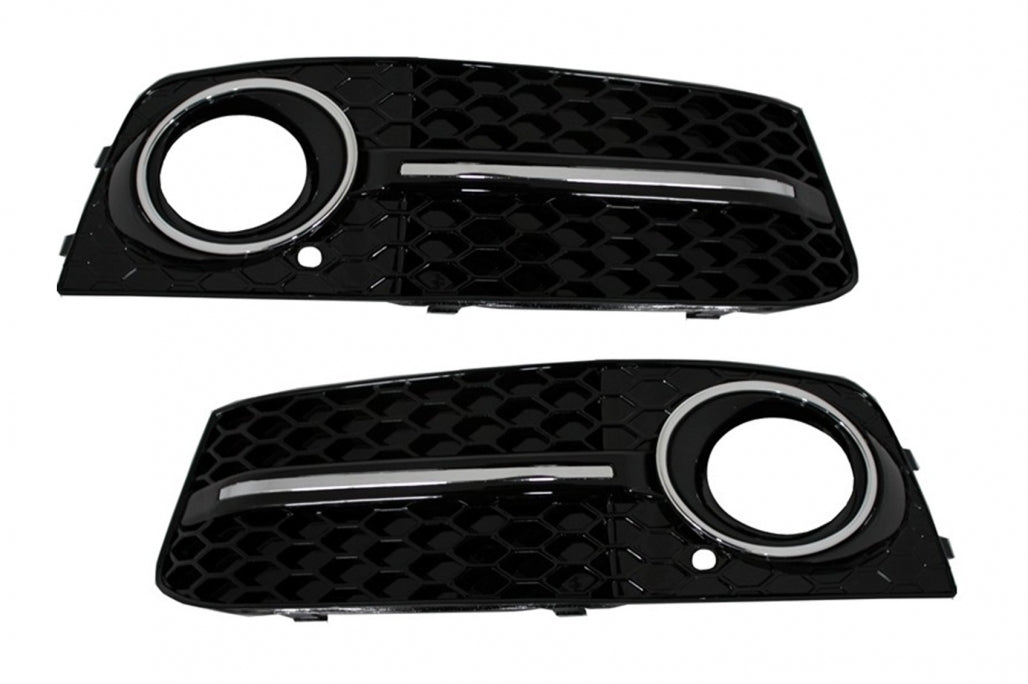 RS4 Design Black Edition Fog Lamp Covers / Side Grilles for Audi A4 B8 8K (2007–2011)