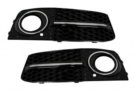 RS4 Design Black Edition Fog Lamp Covers / Side Grilles for Audi A4 B8 8K (2007–2011)