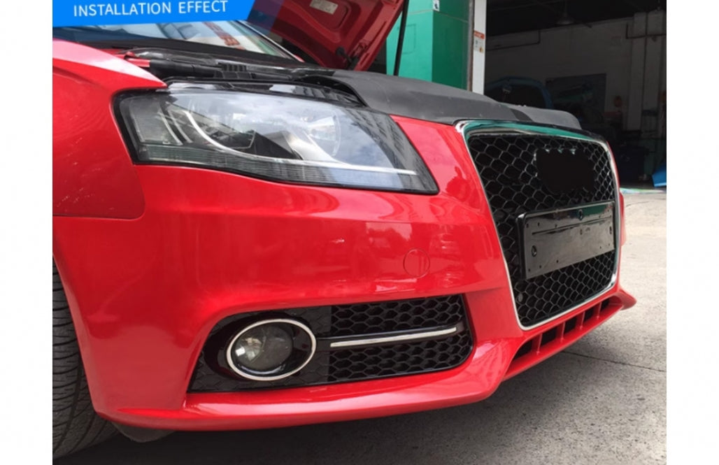 RS4 Design Black Edition Fog Lamp Covers / Side Grilles for Audi A4 B8 8K (2007–2011)