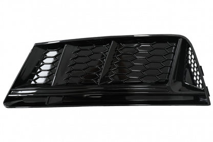 RS4 Design Black Edition Side Grilles / Lower Bumper Grille Covers for Audi A4 B9 Sedan / Avant (2016–2018)