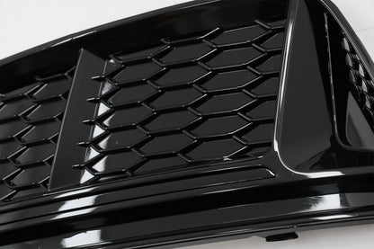 RS4 Design Black Edition Side Grilles / Lower Bumper Grille Covers for Audi A4 B9 Sedan / Avant (2016–2018)
