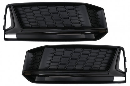 RS4 Design Black Edition Side Grilles for Audi A4 B9 Sedan / Avant S-Line (2016–2018)