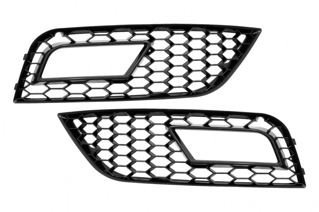 RS4 Design Fog Lamp Covers Piano Black for Audi A4 B8 Facelift (2012–2015)