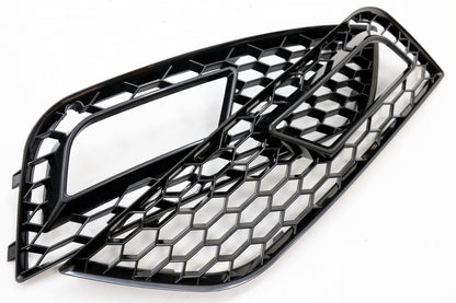 RS4 Design Fog Lamp Covers Piano Black for Audi A4 B8 Facelift (2012–2015)