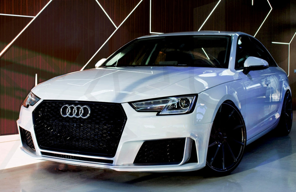 RS4 Design Front Bumper with Grille for Audi A4 B9 8W Quattro (2016–2018)