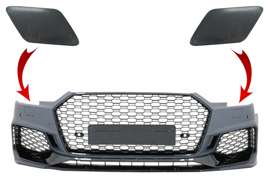 RS4 Design SRA Headlight Washer Covers for Audi A4 B9 8W Limousine / Avant (2016–2018)
