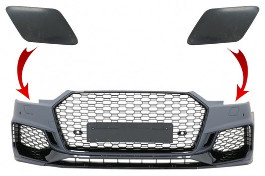 RS4 Design SRA Headlight Washer Covers for Audi A4 B9 8W Limousine / Avant (2016–2018)
